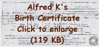Alfred Kraushaar's birth certificate